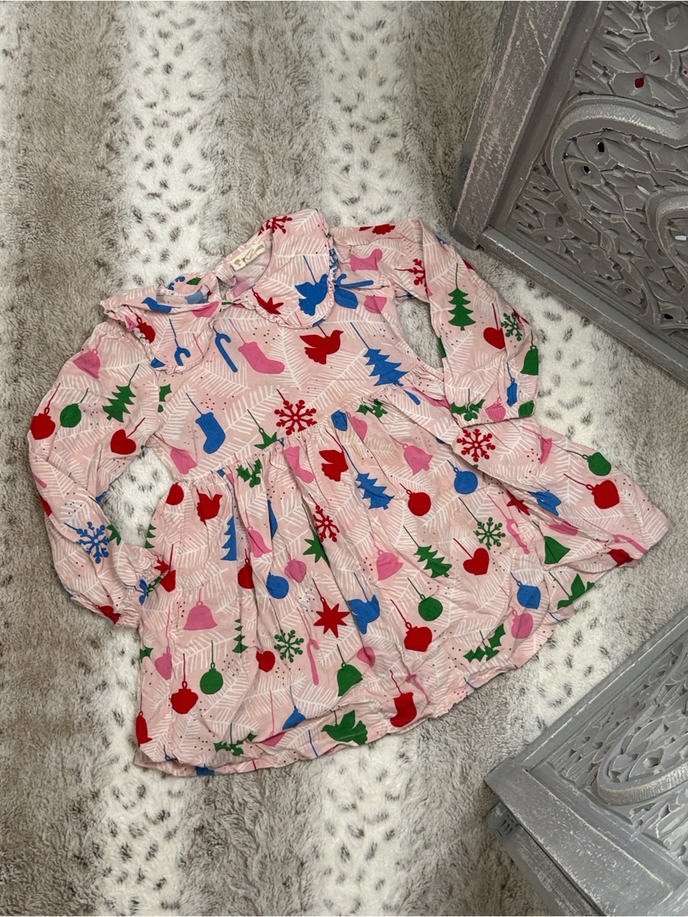 Tucker + Tate pink Christmas ornament dress girls 4T holiday party Girlhoodcore